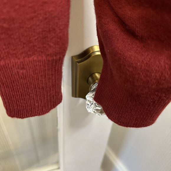 Brooks Brothers 346 Sweater Mens Size Medium M Wool Blend Red V-Neck Pullover - Picture 11 of 13